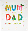 Mum and Dad Christmas Card Colourful Lettering Design