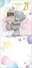 21st Birthday Card Bear Holding Cake