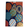 40th Copper Foil Finished Balloons Birthday Card