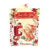 Just For You Teddy At Mail Box Design Open Christmas Card