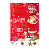 For a Special Niece Santa Pup & Snowflakes Christmas Card With Badge