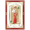 For Daughter Elegant Woman Holding Flowers Design Christmas Card