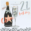 Champagne Glass for Her 21st Birthday Card 