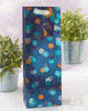 Blue Geometric Patterned Bottle Size Gift Bag For Father's Day Birthday Act