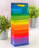 Pack of 6 Celebrate Rainbow Stripe Bottle Size Gift Bags