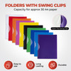 Pack 12 A4 Assorted Swing Clip Folder Document Files