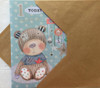 Teddy Design 1st Birthday Card Boy Large 