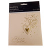 Simon Elvin wedding invitation cards - embossed gold heart design - 6 cards with envelopes