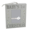 Baby's 1st Christmas Photo Frame Silver Sparkle Light Up Wall Plaque