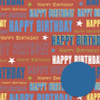 Red Text Happy Birthday Gift Wrap 2 Sheets 2 Tags