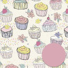 Cupcake Design Gift Wrap 2 sheets 2 Tags