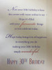 Age 30 Unisex Birthday 30 Today Morden With Sentimental Verse Greeting Card