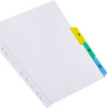 A4 White 1-5 Index Multi-punched Reinforced Board Multi-Colour Numbered Tabs 