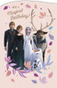 Anna, Elsa, Sven and Olaf Foil Finish Design Magical Birthday Card