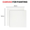 Pack of 10 30x30cm Blank White Flat Stretched Board Art Canvases By Janrax