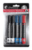 5 Pack Permanent Markers - Blue Black & Red