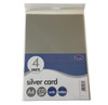 Pack of 4 A4 Silver Card Sheets