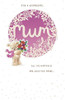 Teddy Bear Holding Bouquet Design Mum Christmas Card