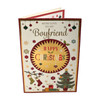 With Love To My Boyfriend Xmas Tree Design Foil and Glitter Finished Christmas Card