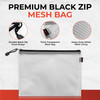 Pack of 12 Premium A3 Black Zip Mesh Bags by Janrax