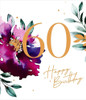 60th Birthday Card Pastel Florals