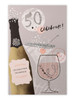 50th Birthday Celebration Champers Greetings Card