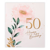 50th Ruby Bloom Birthday Card Pastel Florals