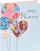 Colourful Balloons Lovely Niece Birthday Card