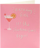 Pink Cocktail Design Shenanagans Birthday Card