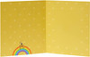 Boofle Relaxing on Rainbow Yellow Spots Design Birthday Card