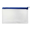 120 x Janrax 8x5" Blue Zip Clear Exam Pencil Case - See Through Transparent