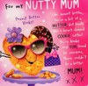 Nutty Mum Mother's Day Humorous Foil and Glitter Greeting Card {DC}