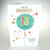 Grandson Birthday Card with Personalised Age Stickers 13th or 16th