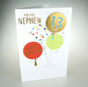 Nephew Birthday Card with Personalised Age 13th or 16th	