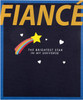 Contemporary Text and Rainbow Design Fiancé Birthday Card