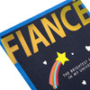 Contemporary Text and Rainbow Design Fiancé Birthday Card