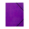 Pack of 12 A4 Purple Card 3 Flap Folders With Elastic Closure
