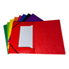 Pack of 12 A4 Orange Card 3 Flap Folders With Elastic Closure