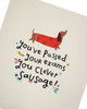 Clever Sausage Exams Passed Congratulations Card