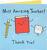 Most Amazing Teacher From Benny Range Thank You Teacher Card