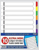 Pack of 10 A4 10 Part Extra Wide Subject Dividers Plastic Coated Tab