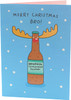 Reindeer Drinking Beer Funny Brother Christmas Card