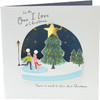 Ice Skaters in Snow Globe for One I Love Romantic Christmas Card