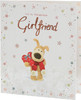 For My Gorgeous Girlfriend Boofle in Snow with Heart Present Christmas Card