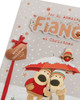 For Fiance Boofles Stood in The Snow with an Umbrella Design Christmas Card