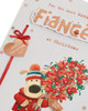 For Fiancee Boofle with a Big Bunch of Poinsetta Flowers Christmas Card