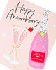 Champagne Design Anniversary Card for Couple