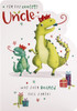 Cute Dinosaur Design Uncle Christmas Card