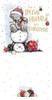 Bear Sat on Top of Snowman Friend Sketchbook Christmas Card