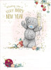 Bear With Champagne Glass Happy New Year Card